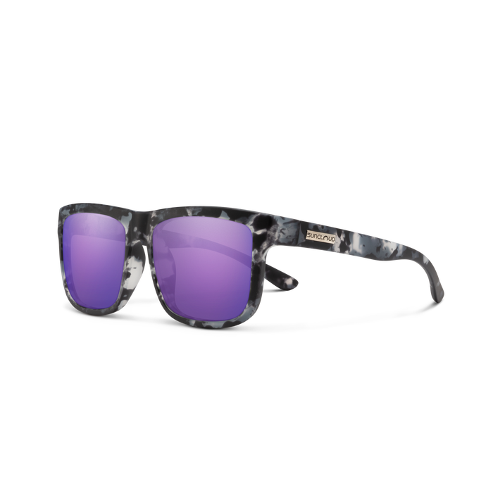 Suncloud Optics Quiver Matte Ice Tortoise | Polarized Purple Mirror