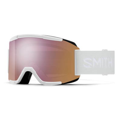 Smith Optics Squad Low Bridge Fit White Vapor | ChromaPop Everyday Rose Gold Mirror