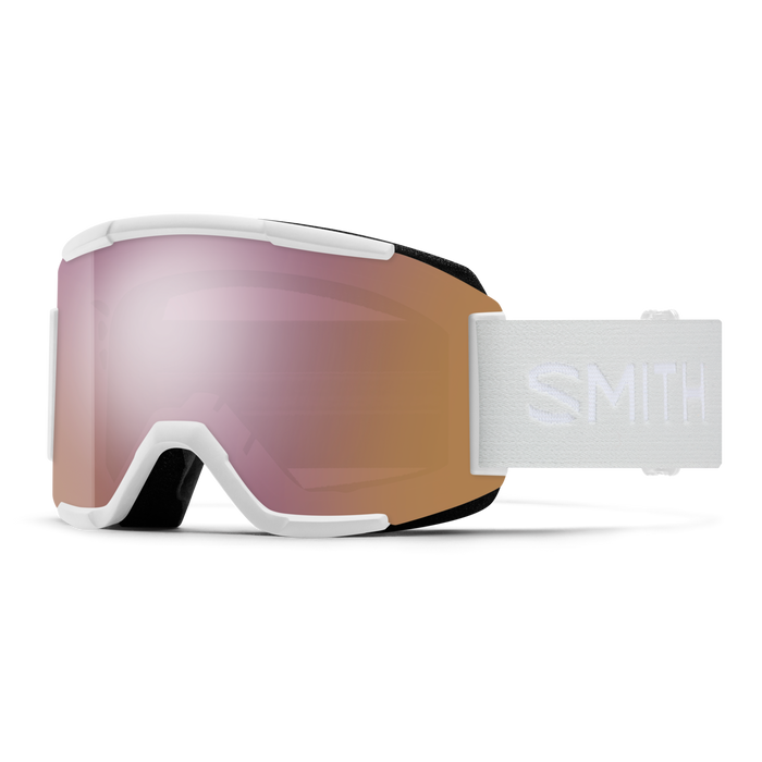 Smith Optics Squad Low Bridge Fit White Vapor | ChromaPop Everyday Rose Gold Mirror