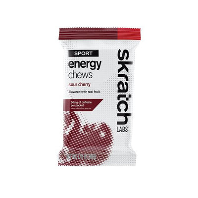 Skratch Labs Sport Energy Chews, Sour Cherry with Caffeine, Single Serving