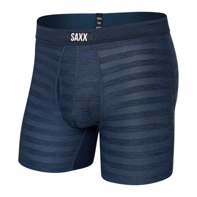 Saxx Men's Droptemp Cooling Mesh Boxer Brief Fly Dark Denim Heather