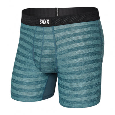 Saxx Men's Droptemp Cooling Mesh Boxer Brief Fly Washed Teal Heather