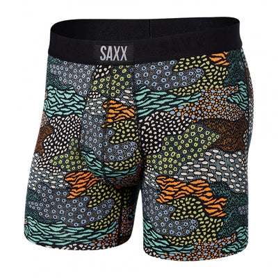 Saxx Men's Ultra Super Soft Boxer Brief Fly Wild Camo- Multi