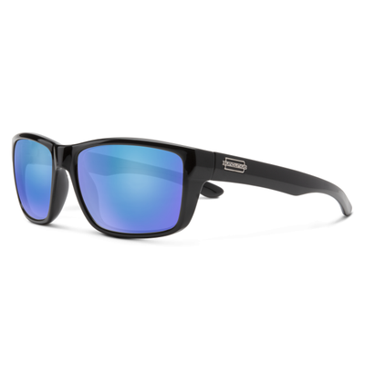 Suncloud Optics Mayor Black + Polarized Blue Mirror