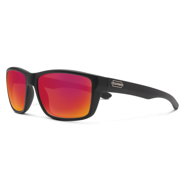 Suncloud Optics Mayor Matte Black + Polarized Red Mirror