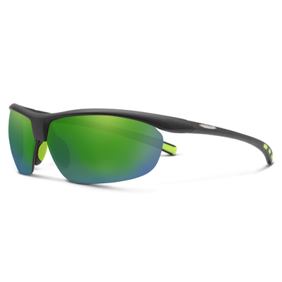 Suncloud Optics Zephyr Matte Black + Polarized Green Mirror