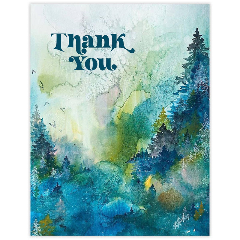 Waterknot Abstract Forest Thank You Card