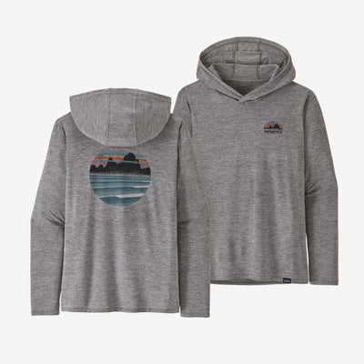 Patagonia Women's Cap Cool Daily Graphic Hoody Skyline Stencil: Feather Grey