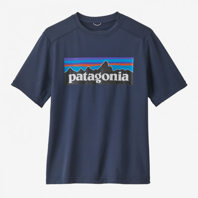 Patagonia Kid's Cap SW T-Shirt P-6 Logo: New Navy