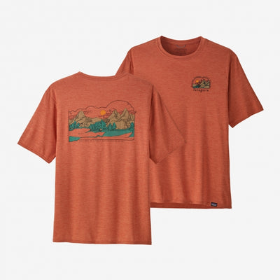 Patagonia Men's Cap Cool Daily Graphic Shirt - Lands Lost And Found: Quartz Coral X-Dye