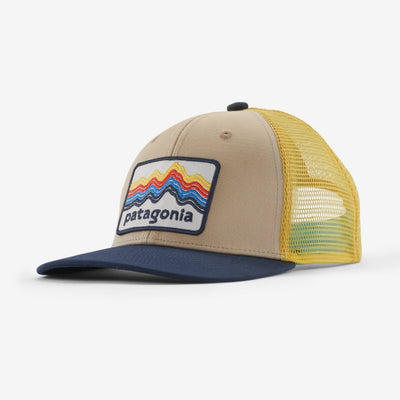 Patagonia Kid's Trucker Hat Ridge Rise Stripe: Oar Tan