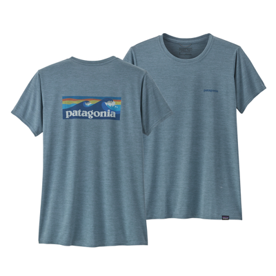 Patagonia Women's Cap Cool Daily Graphic Shirt Boardshort Logo: Light Plume Grey X-Dye