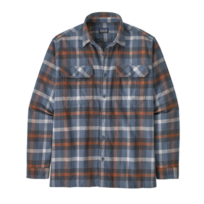 Patagonia Men's Long-Sleeved Organic Cotton Midweight Fjord Flannel Shirt Forage: Plume Grey