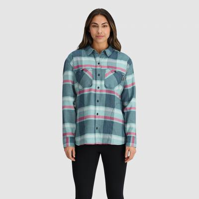 Outdoor Research Women's Feedback Flannel Twill Shirt Harbor Plaid
