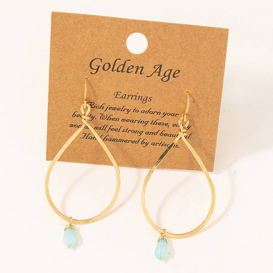 Thin Teardrop Cutout Earrings: GOLD