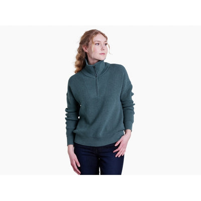 KUHL Women's Norda 1/4 Zip Sweater Evergreen