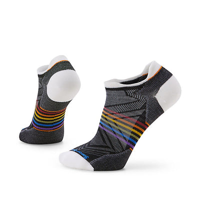 Smartwool Run Zero Cushion Pride Rainbow Low Ankle Socks White