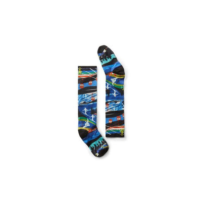 Smartwool Junior Ski Zero Cushion Skication Print OTC Socks Neptune Blue