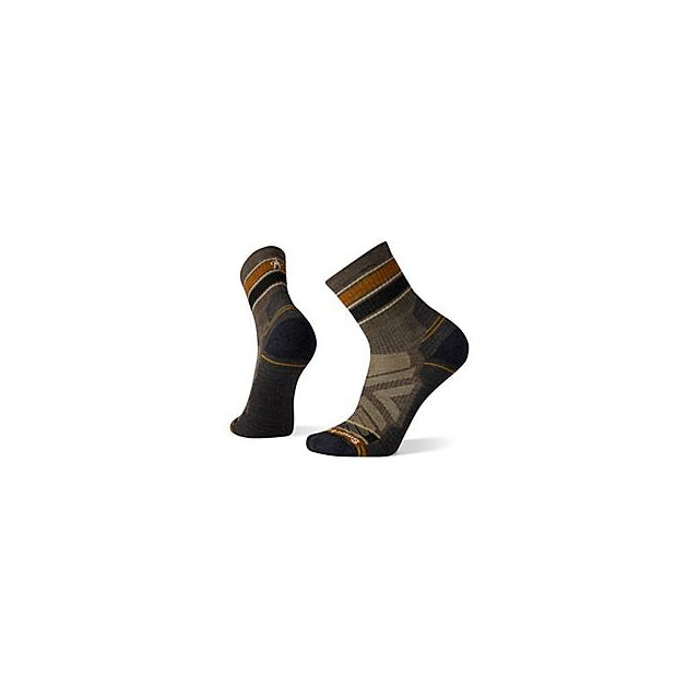 Smartwool Hike Light Cushion Striped Mid Crew Socks Taupe