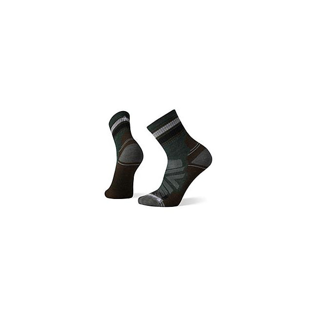 Smartwool Hike Light Cushion Striped Mid Crew Socks Dark Sage