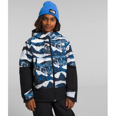 The North Face Boys' Freedom Insulated Jacket Optic Blue Mountain Traverse Print