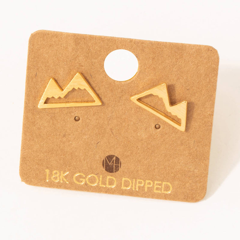 Fame Accessories Mini Mountain Cutout Stud Earrings: G