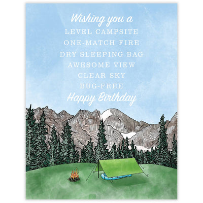 Waterknot Camping Wish Birthday Card