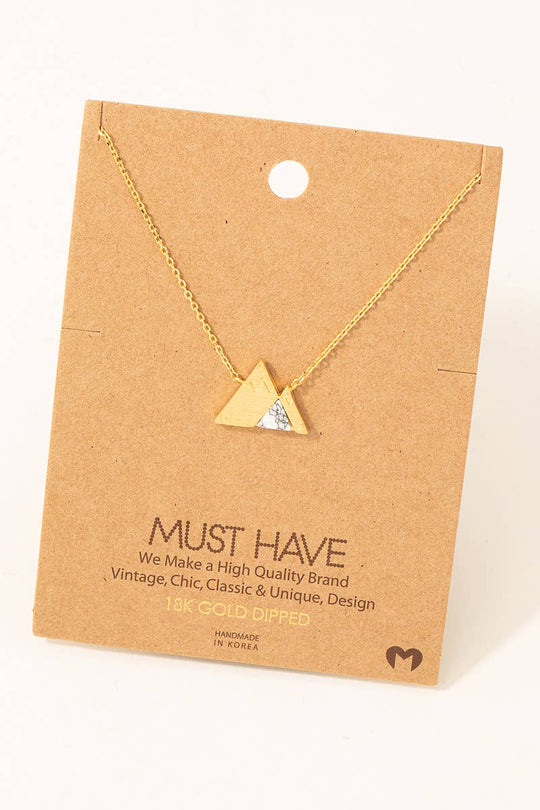 Dainty Stone Mountain Pendant Necklace: WH