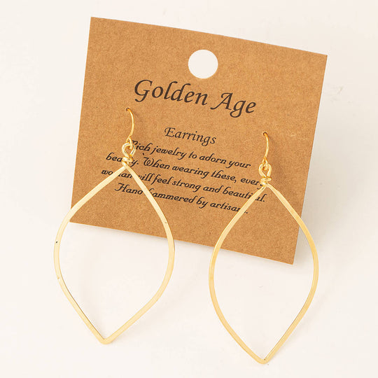 Lotus Petal Cutout Drop Earrings: GOLD
