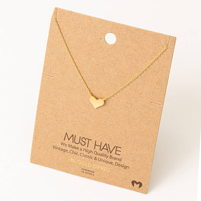 Fame Accessories Brushed Heart Dainty Pendant Necklace: G