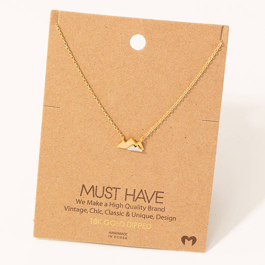 Dainty Mini Mountain Pendant Necklace: GD