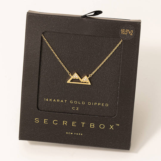 Gold Dipped Mountain Pendant Necklace: GD