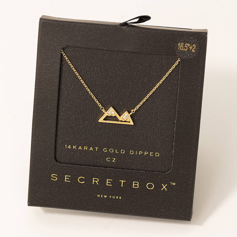 Fame Accessories Gold Dipped Mountain Pendant Necklace: GD